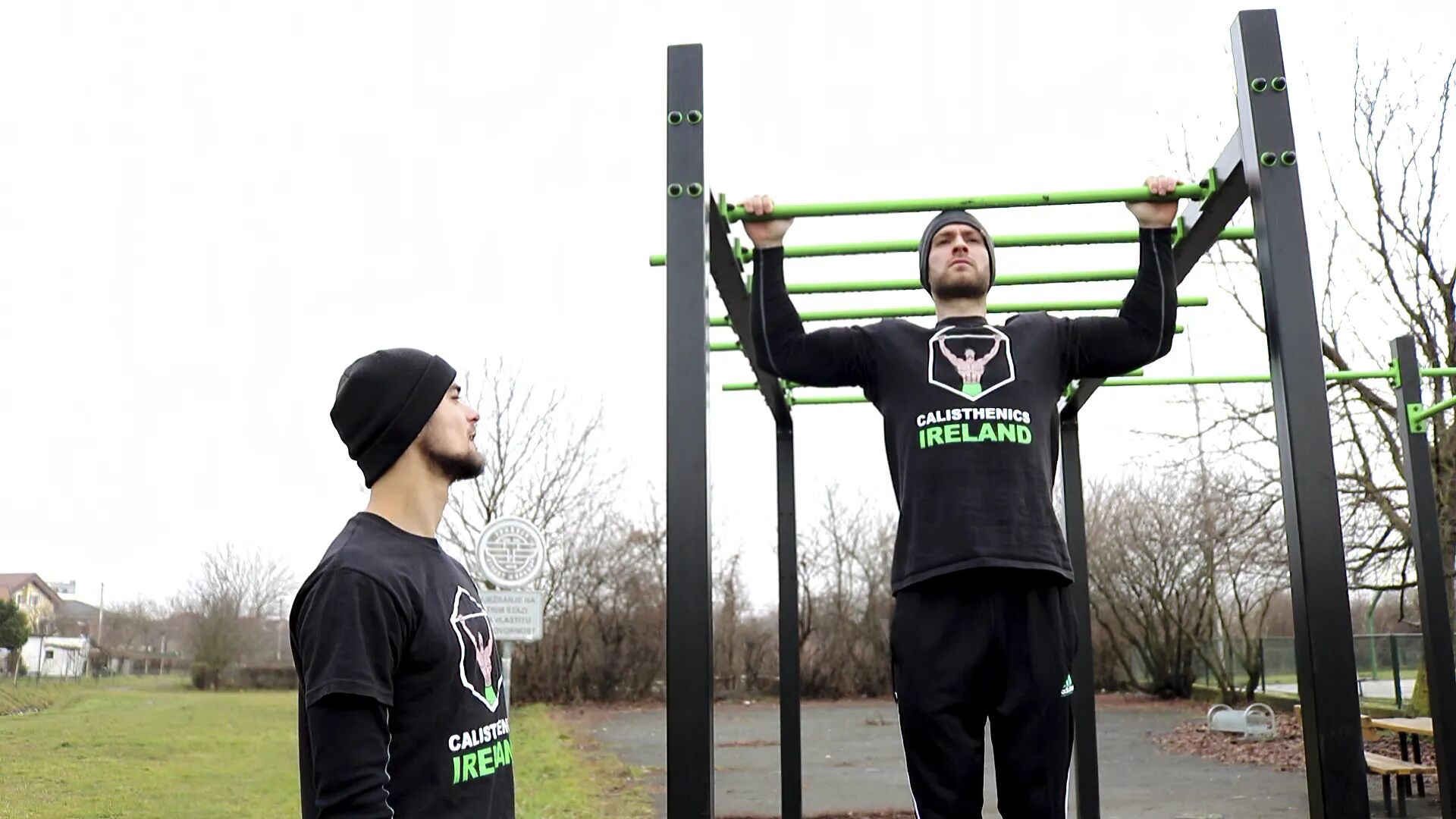 Mikolaj and Ivan from Calisthenics Ireland demonstrating bodyweight training