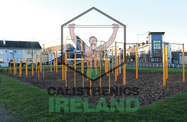 Outdoor gym at Balgaddy Park in West Dublin offering calisthenics equipment for full body workouts