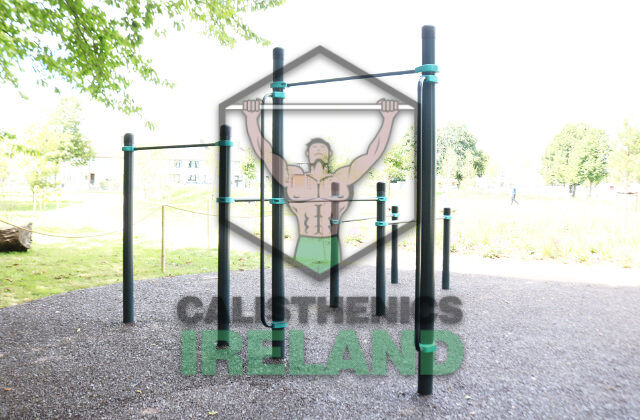 Pull-up bar setup at Ballyfermot Park calisthenics area in Dublin