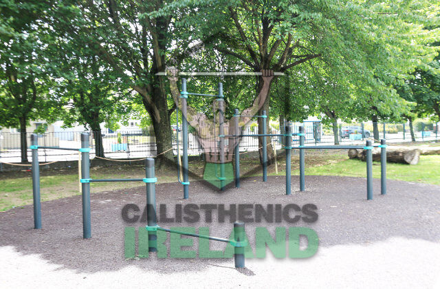 Dedicated calisthenics park at Ballyfermot People’s Park in Dublin with outdoor exercise facilities