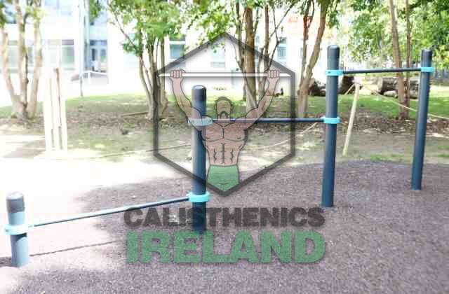 Street workout equipment at Ballyfermot People’s Park calisthenics area for bodyweight training