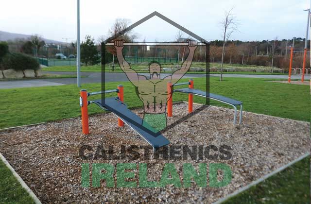 Two ab benches in Beckett Park outdoor gym, South Dublin - calisthenics park equipment for core and bodyweight training
