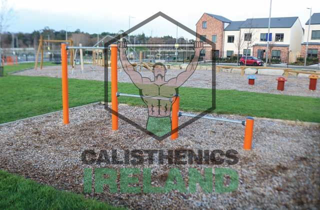 Bodyweight workout equipment at Beckett Park in Dublin, designed for outdoor calisthenics and functional training
