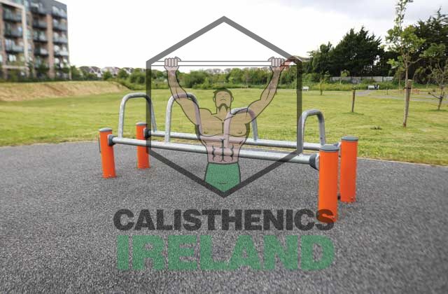Parallettes in the outdoor gym at Belmayne, north Dublin - calisthenics park equipment for bodyweight and strength training in Ireland