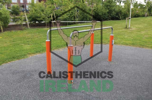 Street workout dip bars at Belmayne in Dublin, part of the outdoor calisthenics setup for bodyweight strength training