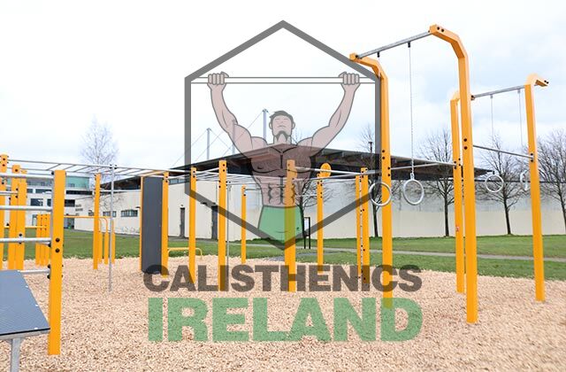 Street workout exercise area in Clondalkin, Dublin, featuring outdoor calisthenics equipment for strength and bodyweight training