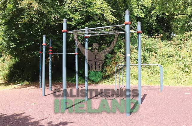 Outdoor calisthenics equipment at Cork Great in Bray, Dublin, designed for public bodyweight training and street workout sessions