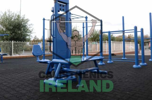 Street workout park at Decathlon Dublin offering a variety of equipment for calisthenics and outdoor exercise