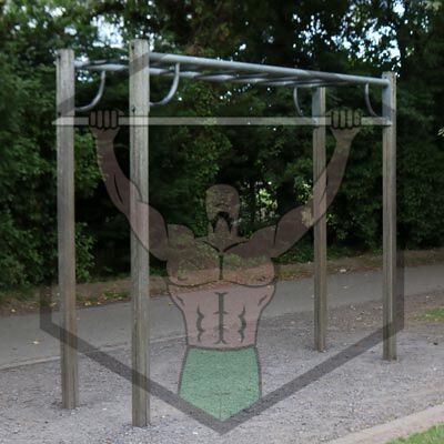 Calisthenics equipment at Deer Park in Dublin, set up for outdoor bodyweight exercises and strength training