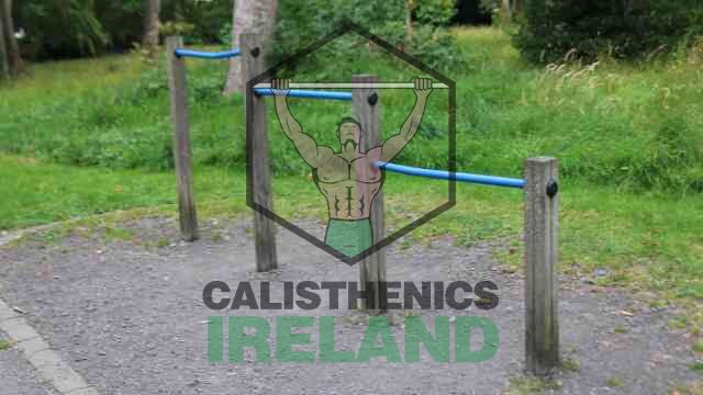Outdoor calisthenics park at Deer Park in Dublin, equipped for bodyweight training, pull-ups, dips, and functional fitness workouts