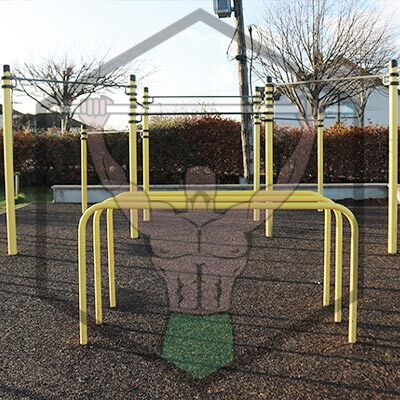 Outdoor calisthenics park at Esker South in Lucan, Dublin with workout bars and bodyweight equipment