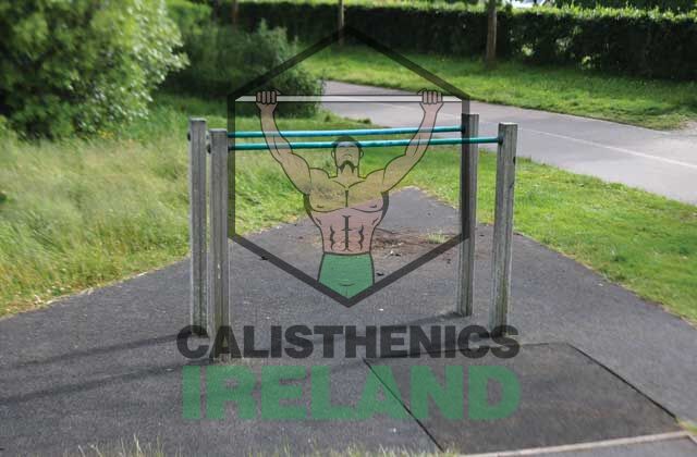 Street workout bars at Father Collins Park in Dublin, part of the outdoor calisthenics area for bodyweight strength training