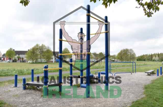 Pull-up bar station at Gaels Drumfinn Park in Dublin, designed for bodyweight exercises and calisthenics training