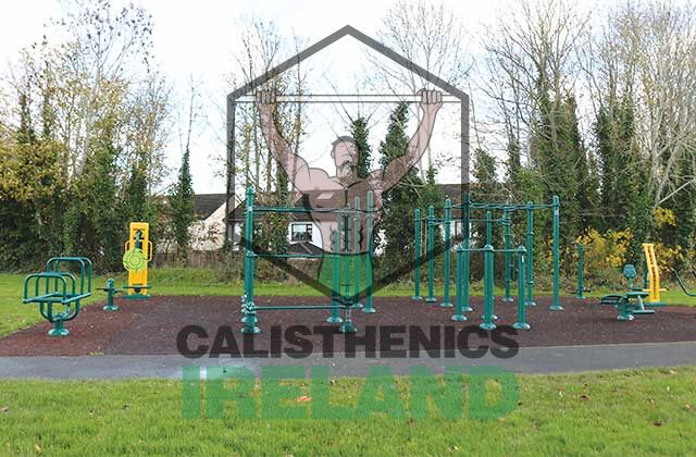 Hartstown calisthenics park in Blanchardstown North, Dublin featuring outdoor exercise bars and bodyweight training equipment