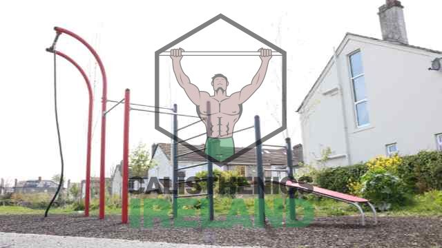 Calisthenics training area at Hudson Road Park in Dublin with bars for strength and fitness exercises
