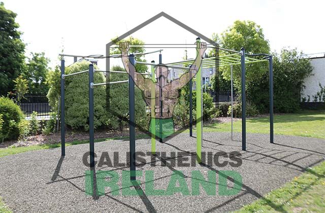Outdoor calisthenics park in Kilcross, Dublin, with pull-up bars and open space for dynamic street workout and mobility exercises