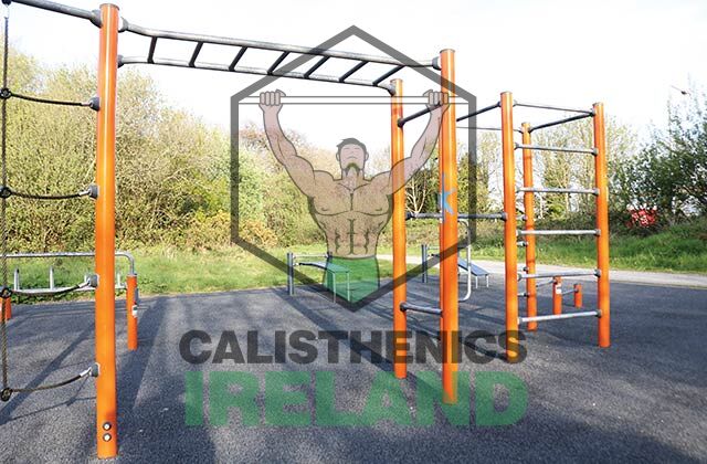 Public fitness area at Kilnagleary in Cork, featuring outdoor gym equipment for community calisthenics and exercise