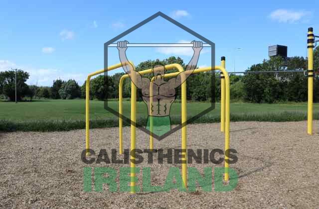 Outdoor dip bars for strength training at Knockmitten Park calisthenics area in Dublin