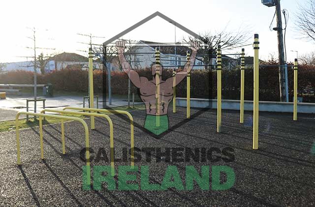 Calisthenics workout equipment at Esker South in Lucan, Dublin including pullup bars and dip bars for full bodyweight training