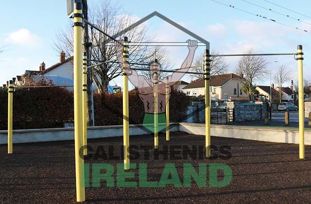 Public fitness area at Esker South in Lucan with outdoor exercise equipment for bodyweight training