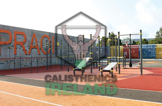 Calisthenics park at Meadowbrook in Ballinteer, Dublin, featuring outdoor bodyweight training equipment for public use