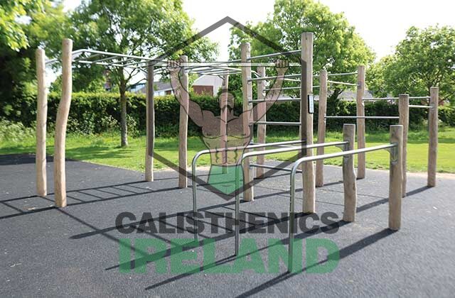 Outdoor calisthenics equipment in Murphystown, South Dublin, designed for functional bodyweight exercises and community fitness use