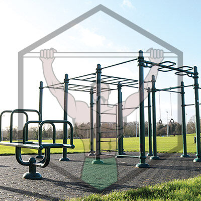 Public calisthenics exercise area at Porterstown Park in Castleknock, Dublin for bodyweight training