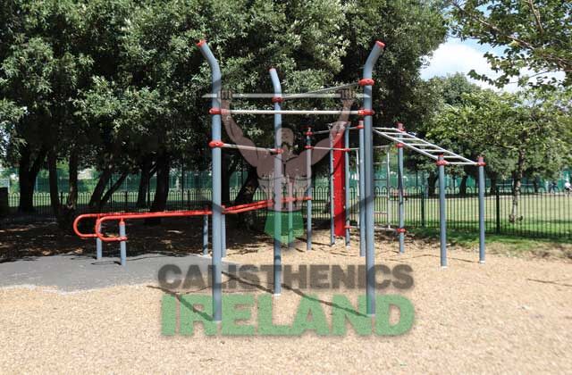 Street workout pull-up bar at Ringsend in Dublin, part of the outdoor calisthenics setup for bodyweight strength training