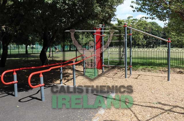 Wheelchair accessible calisthenics bars at Ringsend in Dublin, designed for inclusive outdoor bodyweight training and functional fitness