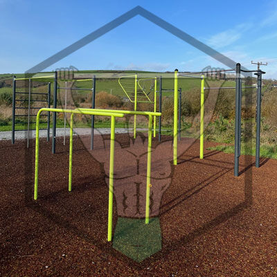 Calisthenics park and street workout gym along the River Lee in Cork, equipped with outdoor fitness bars for bodyweight training