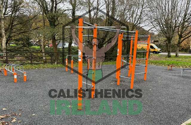 Calisthenics park in Rochestown, Cork with pull-up bars, dip bars, and fitness equipment for outdoor training