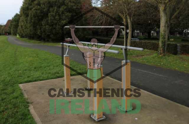 Outdoor dip bars for strength training at St. Anne’s Park in North Dublin