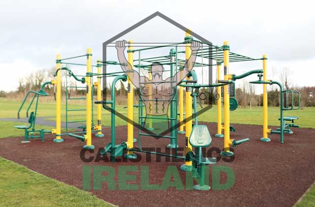Calisthenics area at St Catherine’s Park in Blanchardstown, featuring outdoor fitness equipment for bodyweight and functional training