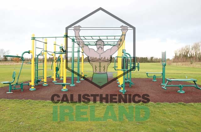 Calisthenics area at St Catherine’s Park in Dublin, equipped with outdoor workout bars for strength and mobility training