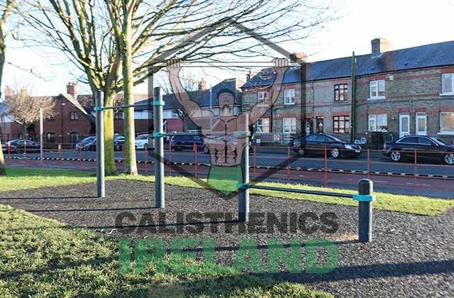Street workout area at St James&rsquo;s Linear Park in Dublin located in The Liberties for calisthenics and functional training