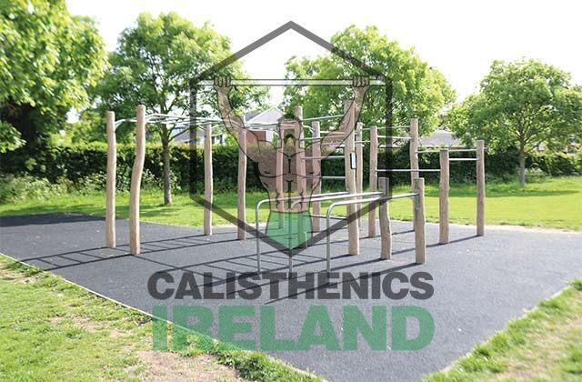 Calisthenics park at The Gallops in South Dublin, featuring outdoor workout stations for strength, mobility, and street fitness training