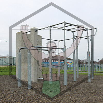 Calisthenics park at The Hollows in Kingswood, South Dublin with outdoor street workout equipment for bodyweight training