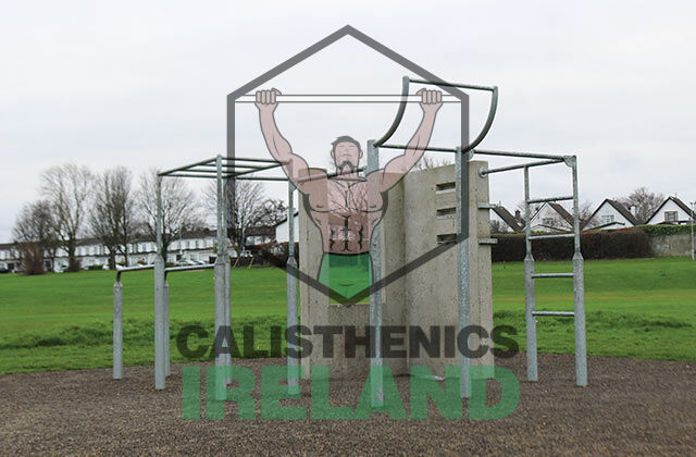 Calisthenics park at The Hollows in Kingswood, Tallaght, Dublin featuring pull-up bars, parallel bars, and other bodyweight equipment