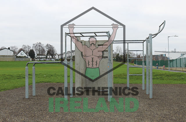 Public exercise area at The Hollows Park in Kingswood, South Dublin with outdoor calisthenics equipment for functional fitness
