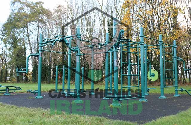 Public bodyweight equipment at Tír na nÓg Park in West Dublin designed for accessible outdoor training