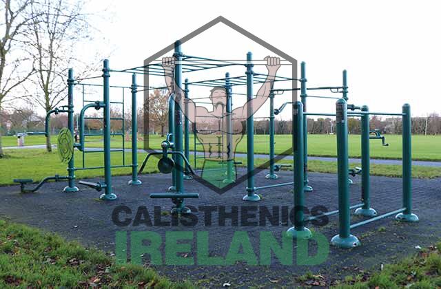 Street workout area at Tír na nÓg Park in West Dublin for calisthenics and functional outdoor training