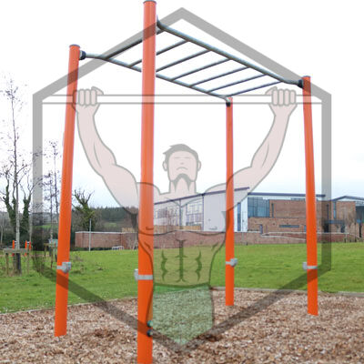 Calisthenics training and street workout area at Tully Park in Dublin, featuring outdoor bars for strength and mobility exercises